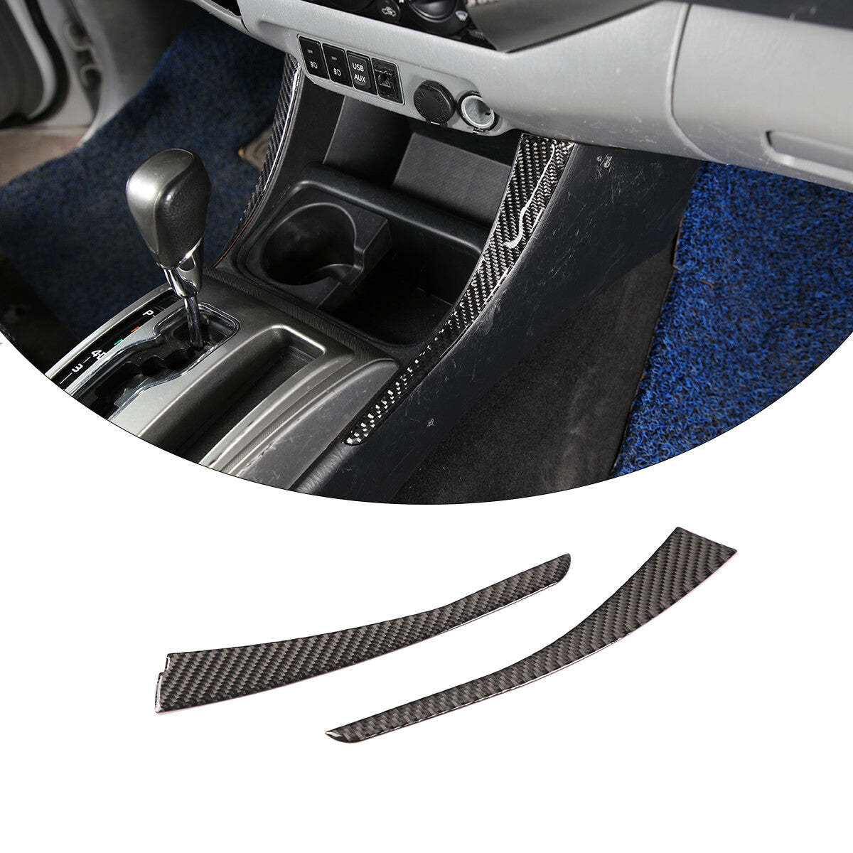 2-Piece Carbon Fiber Dashboard Trim Protective Cover Trim for Tacoma 2016-2020 - v