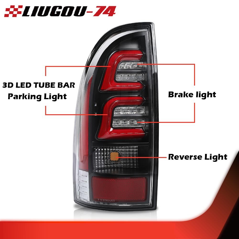 Fits 2005 - 2015 for Tacoma 3d LED Tube Bar Tail Light Brake Parking Light - v