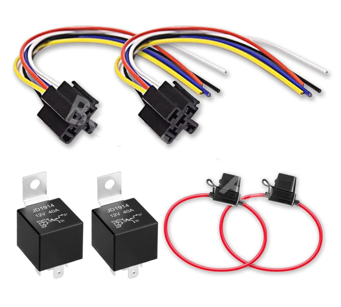 Car 12V 30/40A 5-Pin Spdt Relay With Relay Socket Fuse Holder Automotive SPDT