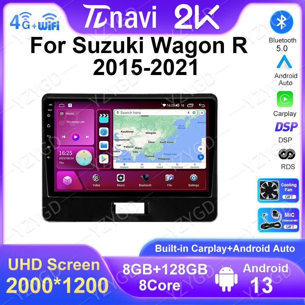 Android CarPlay Car Radio Screen for Suzuki Wagon R 2015-2021 GPS Stereo Player
