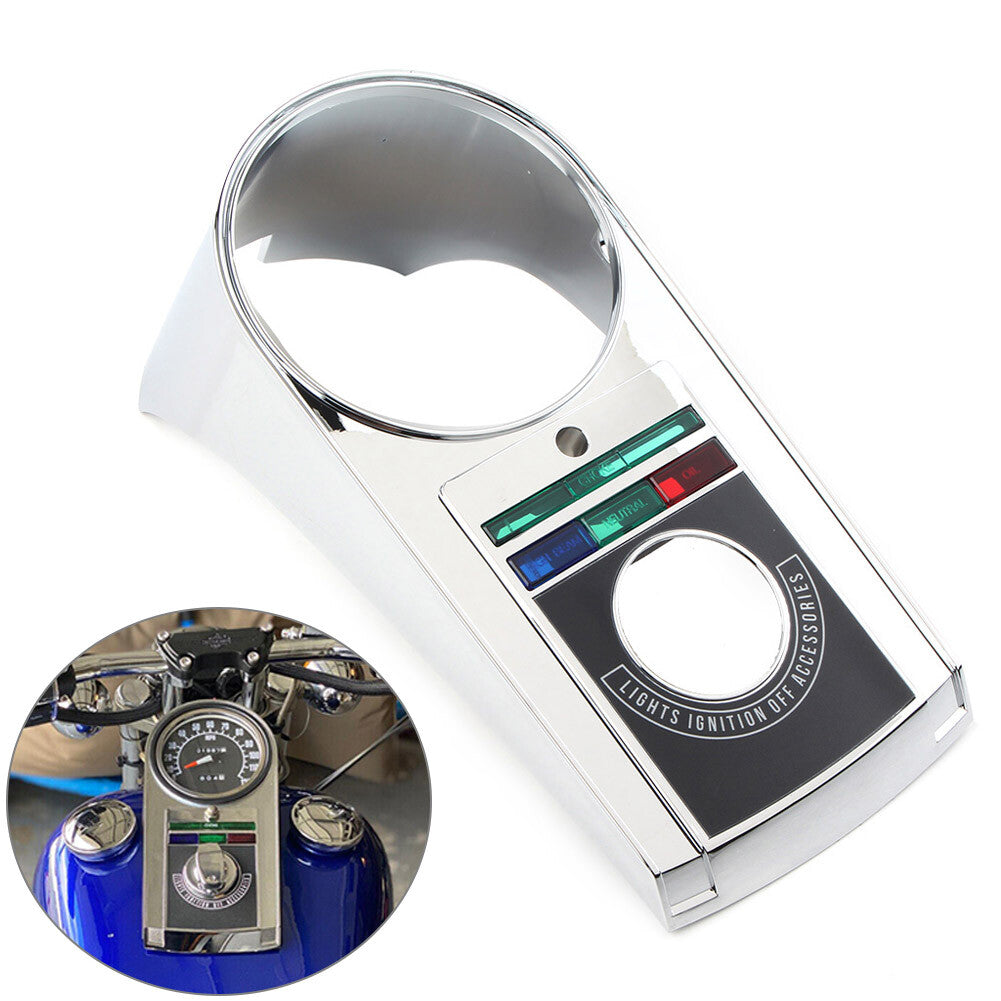 Chrome Speedometer Speedo Dash Panel Cover Housing Kit FIT 91-95 for Harley Softail