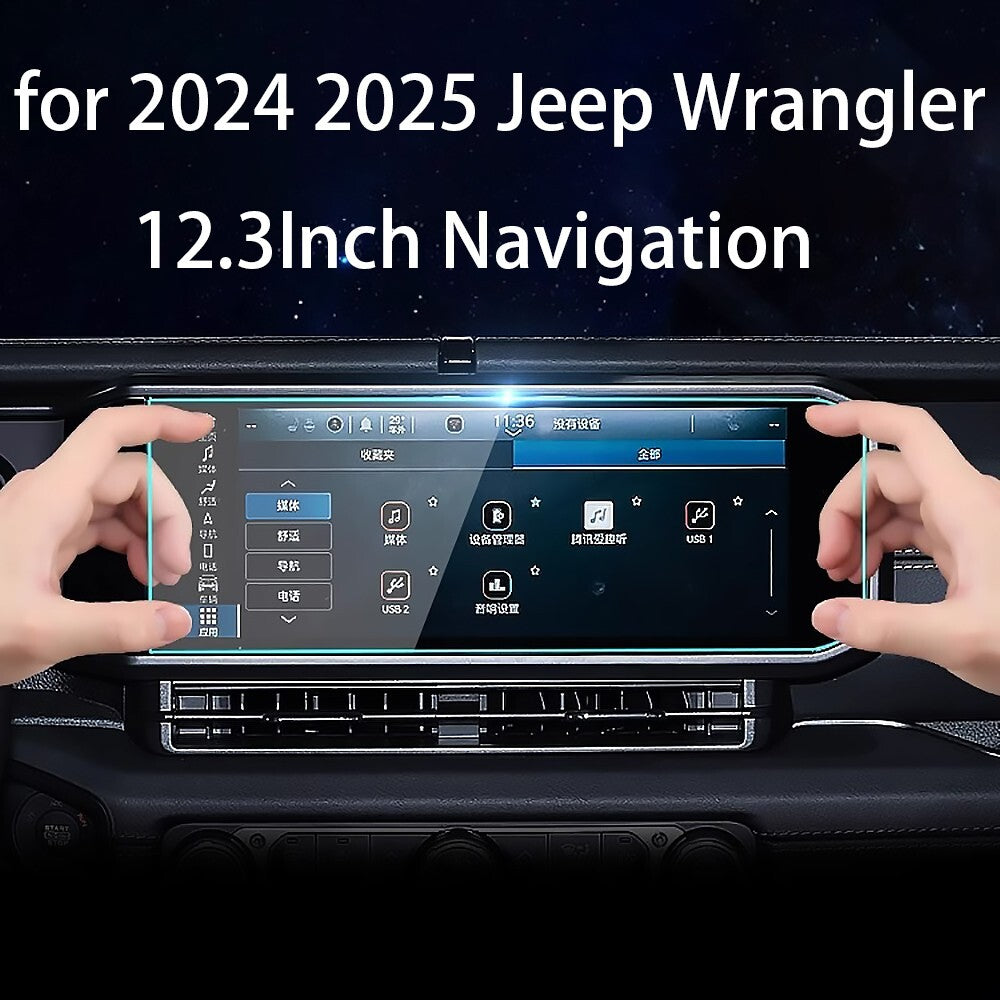 12.3Inch Navigation Screen Protector for Jeep for Wrangler JL Gladiator JT 2024 2025 Q