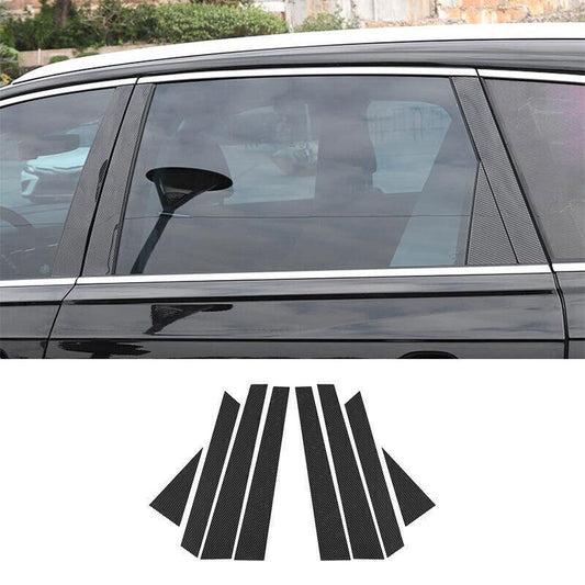 for Audi Q7 2020-23 Carbon Fiber Pillar Posts Door Window Molding Strip Trims 8P