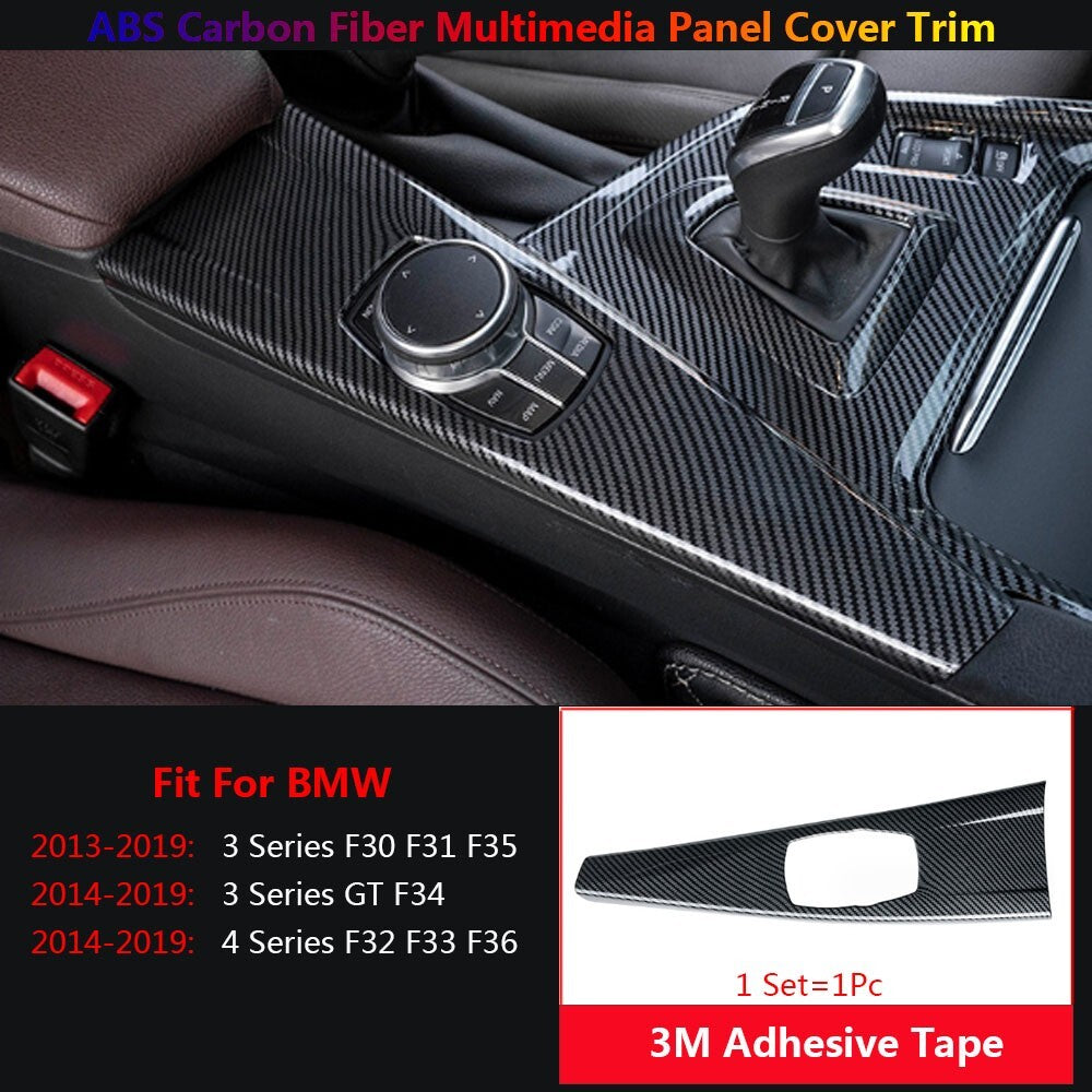 Carbon Fiber for BMW 3 4 Series F30 F32 F33 F34 Car Multimedia Panel Cover Trim