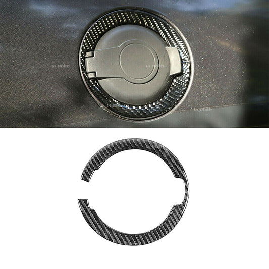 Fuel Filler Gas Cap Trim Ring Cover Carbon Fiber Fits for Dodge for Challenger