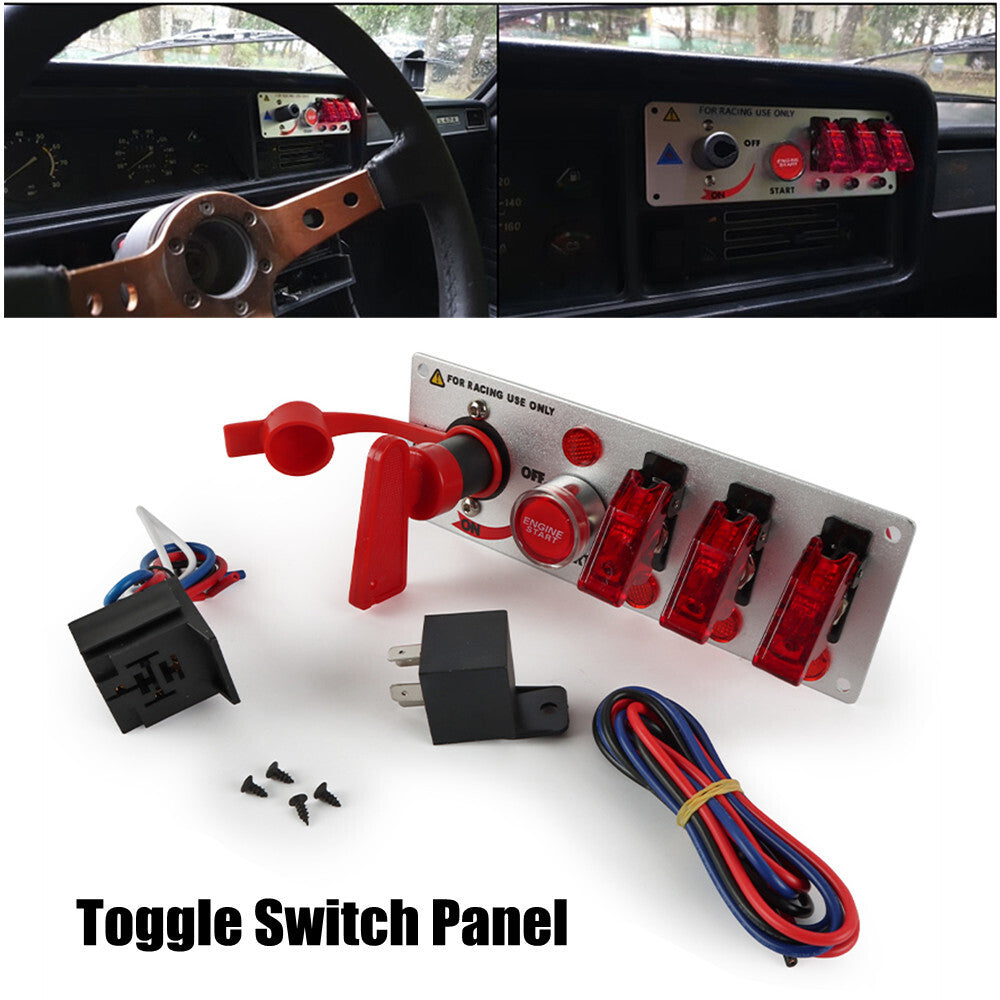 12V 20A Ignition Switch Panel for Racing Cars - Push-button Switch Panel with Relay n