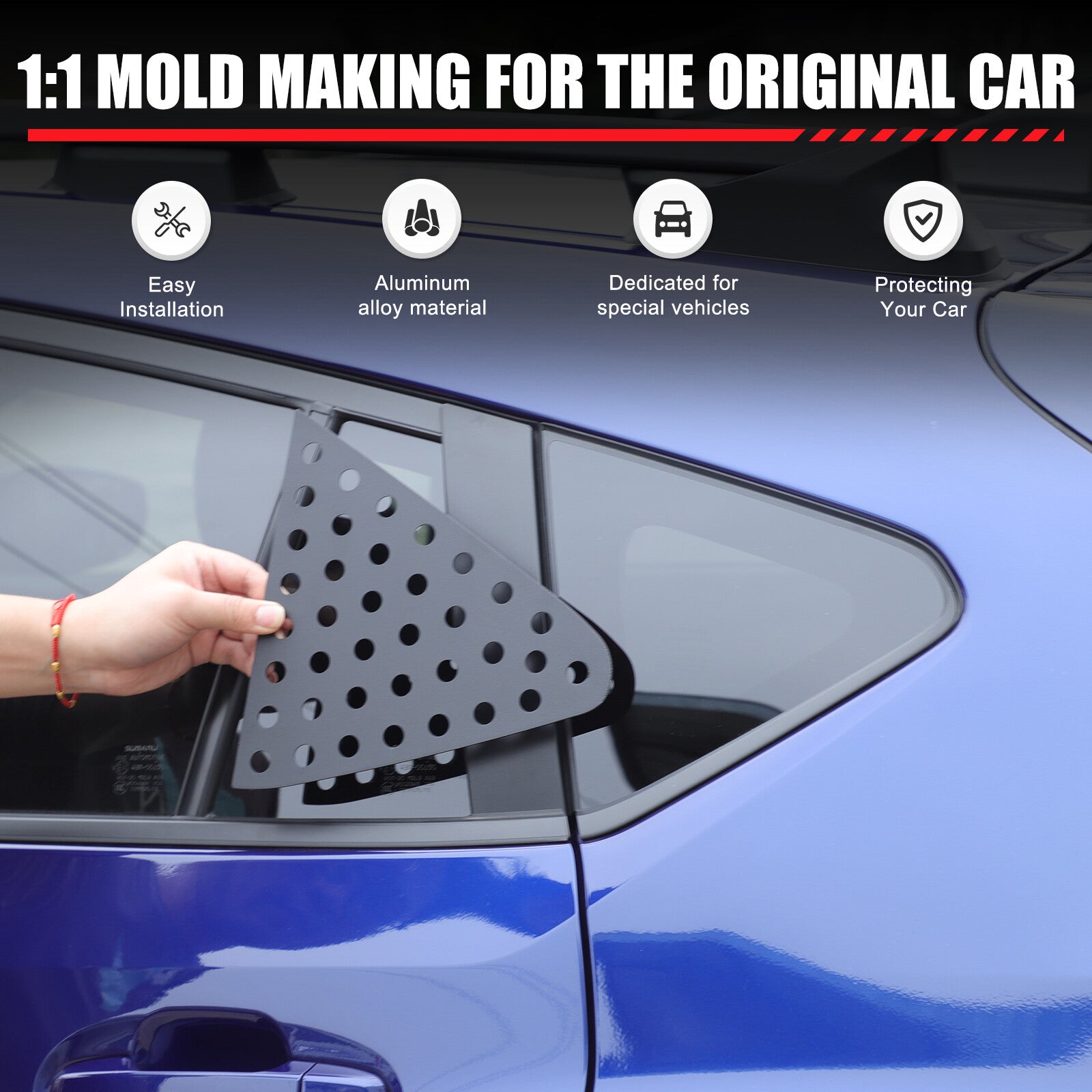 Front and rear window triangular glass panel trim covers for Subaru Crosstrek 2023-24
