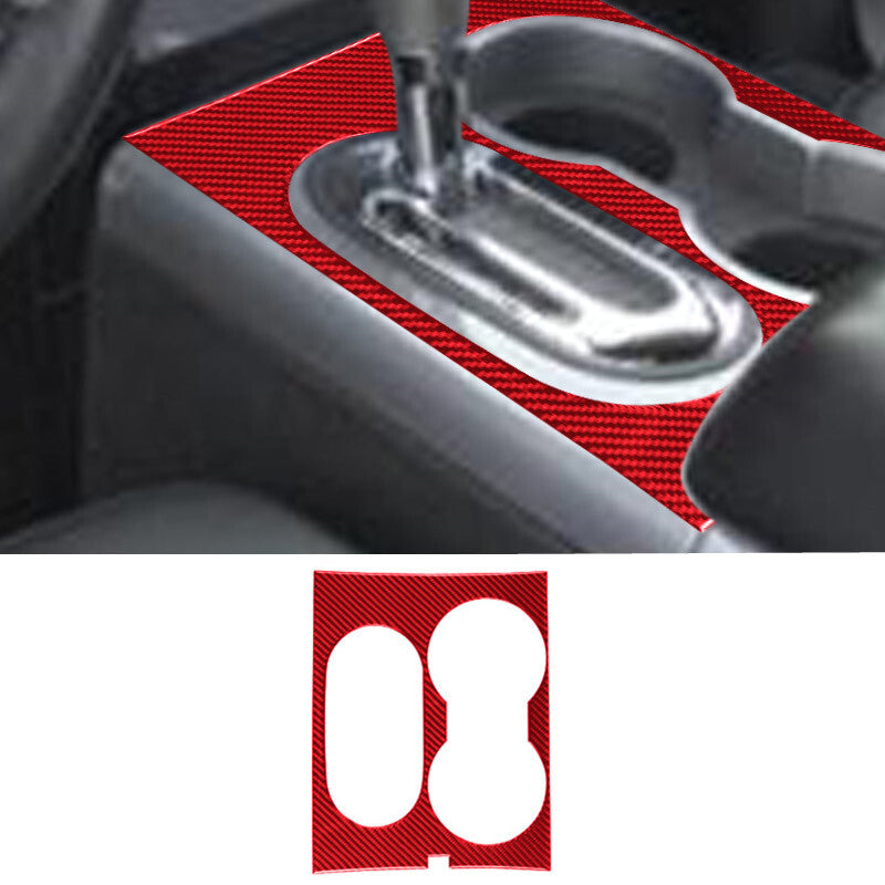 Red Carbon Fiber Gear Shift Surround Panel Trim Cover for Ford F150 2004-2008