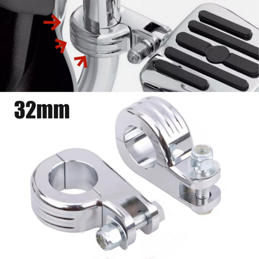 Chrome 32mm Feet Clip Replacement Parts 1-1/4 Inch for Harley-Davidson , for Honda , for Yamaha , and General Purpose n