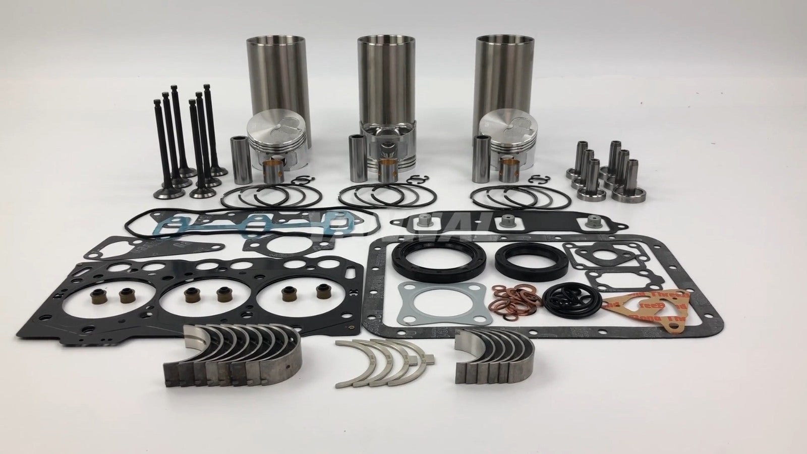 Reconstruction and overhaul kit with gaskets, bearings, and valve train for Yanmar 3TNE68