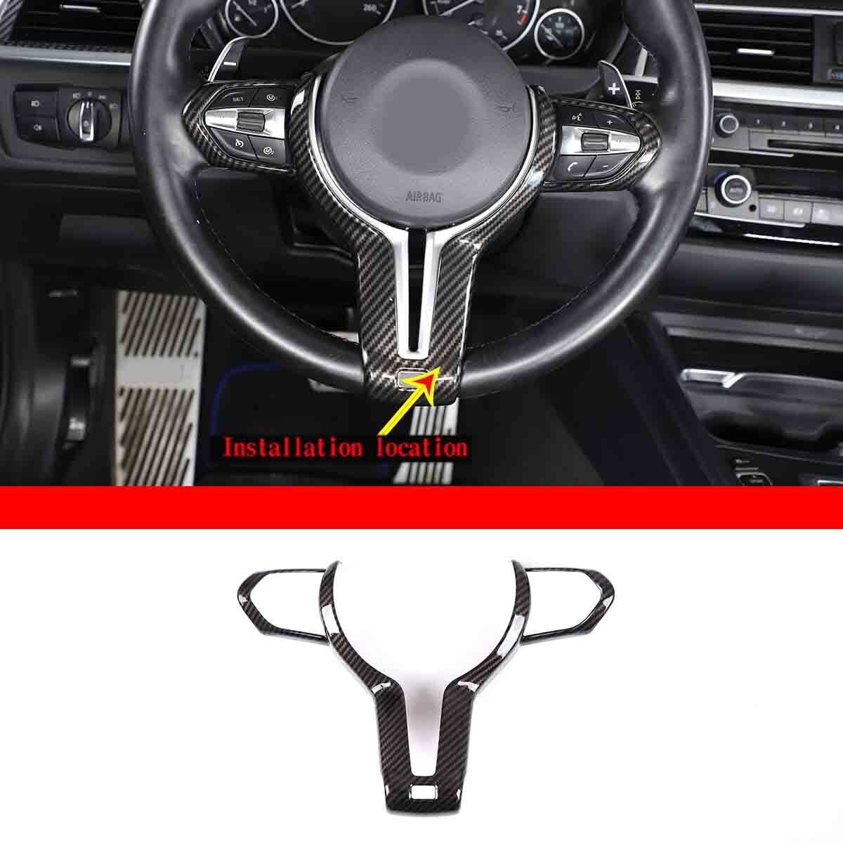 for BMW M3 M4 M5 X5 X6 X3 Carbon Fiber ABS Steering Wheel Frame Cover Trim