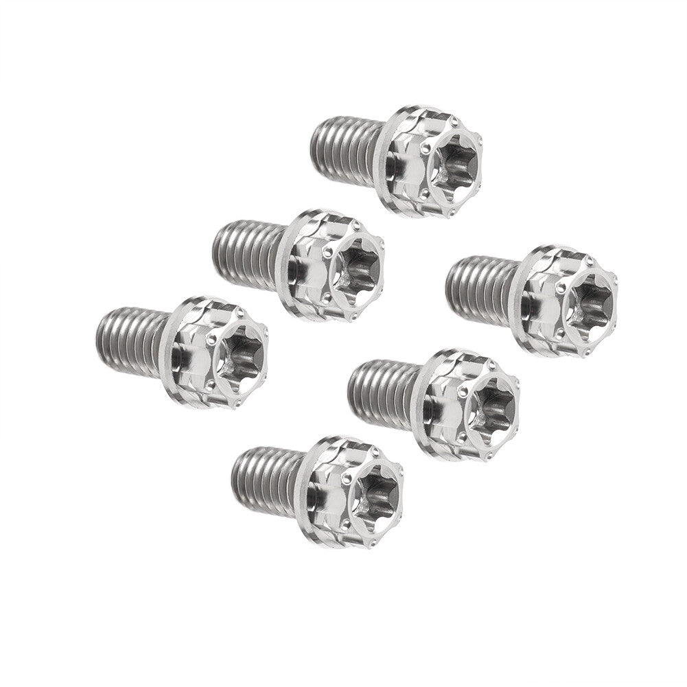 6pcs Bolts Torx Head Flange Screws M6x10mm For Motorcycle Bike Silver