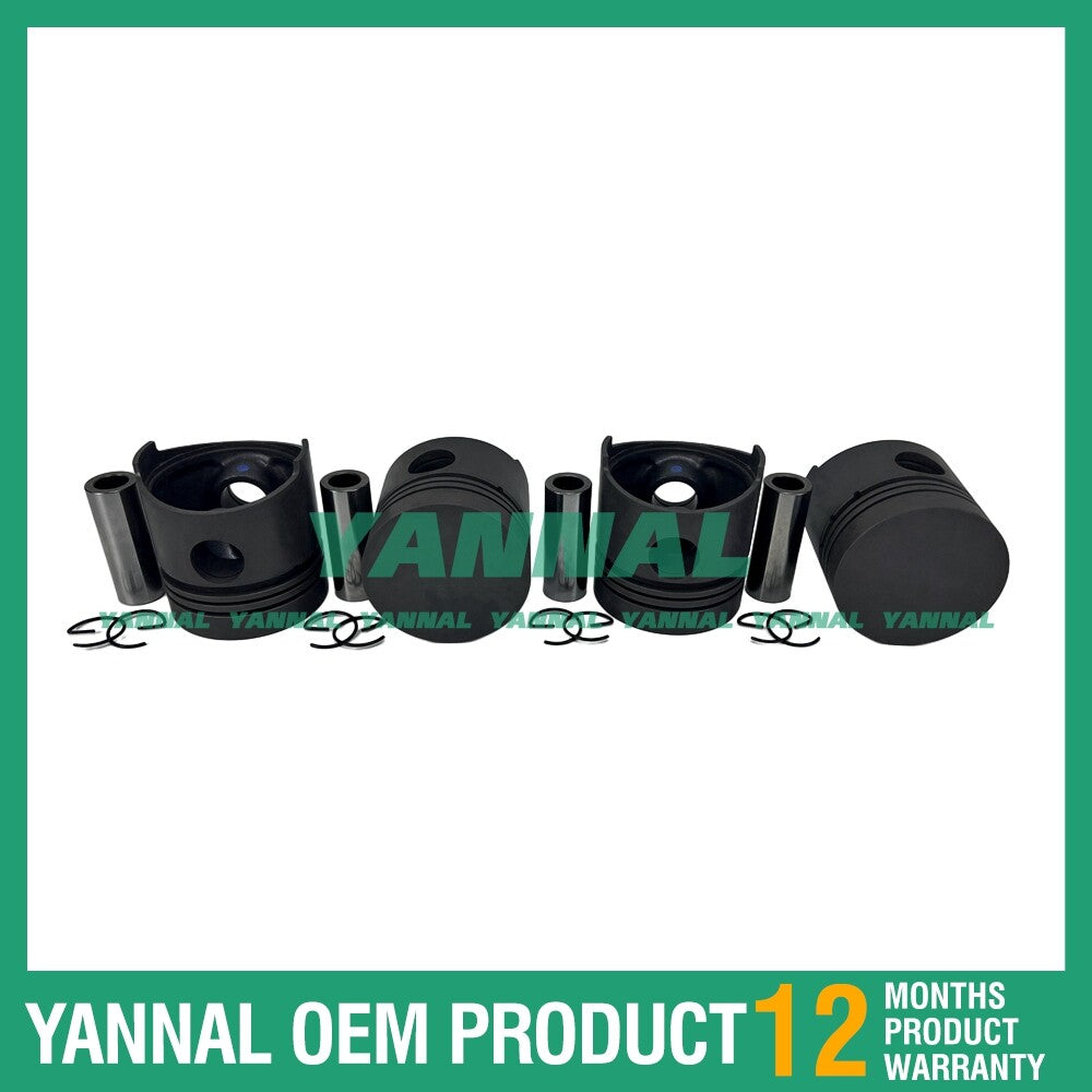 4-piece piston kit for V1500, V1501, V1502, and 4D76 engines - spare parts