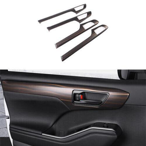 for Toyota Highlander 2020-23 Wood grain Inner Door Molding Cover Paner Trim 4x