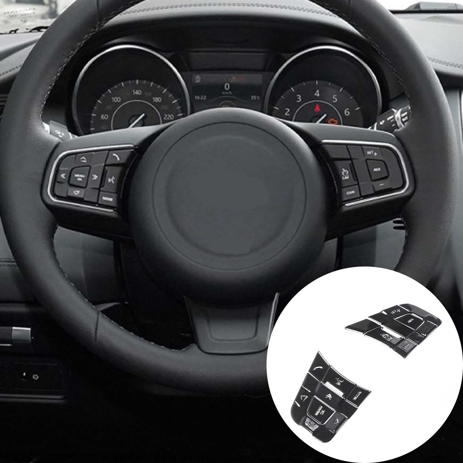 Suitable for Jaguar XE XF F-PACE XFL XEL E-PACE for F-type black alloy steering wheel buttons - n