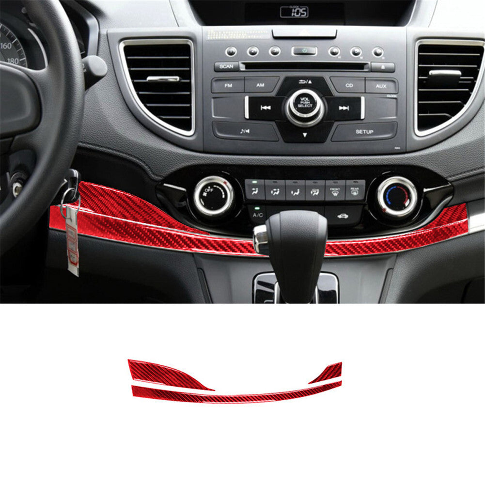 2X Red Carbon Fiber Front Door A-Pillar Below Trim for Honda Ridgeline 2017-2020 v