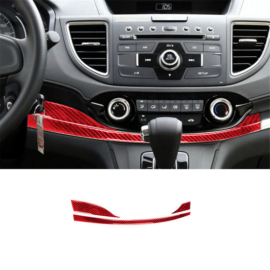 2X Red Carbon Fiber Front Door A-Pillar Below Trim for Honda Ridgeline 2017-2020 v