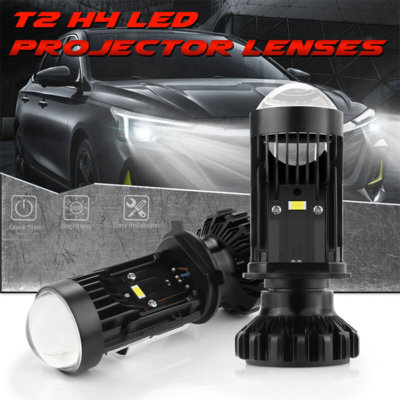 1 Pair LHD 100W H4 9003 for Mini Bi-LED Projector Lens LED Headlight Hi/Lo Retrofit