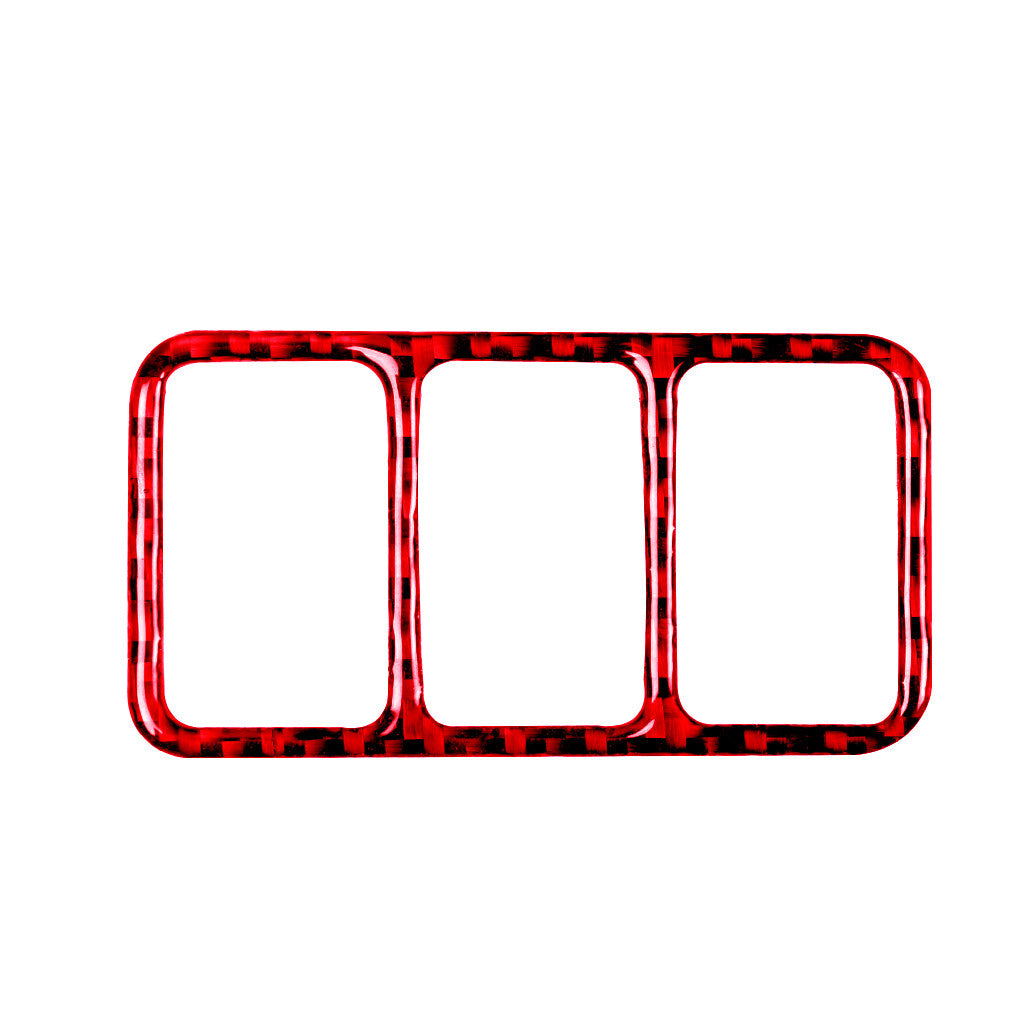Red Carbon Fiber Center Control Heating Button Frame Cover Trim for Nissan 370Z