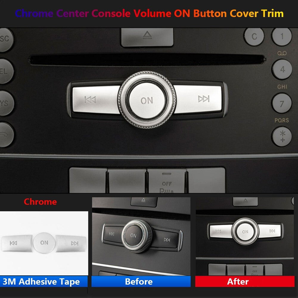 3Pcs for Mercedes-Benz C GLK W204 X204 Auto Car Console Volume Switch Cover Trim