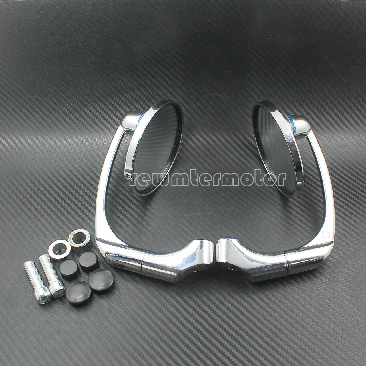 10mm Chrome Handlebar Rearview Side Mirrors Fit for Harley Touring Softail Dyna Q