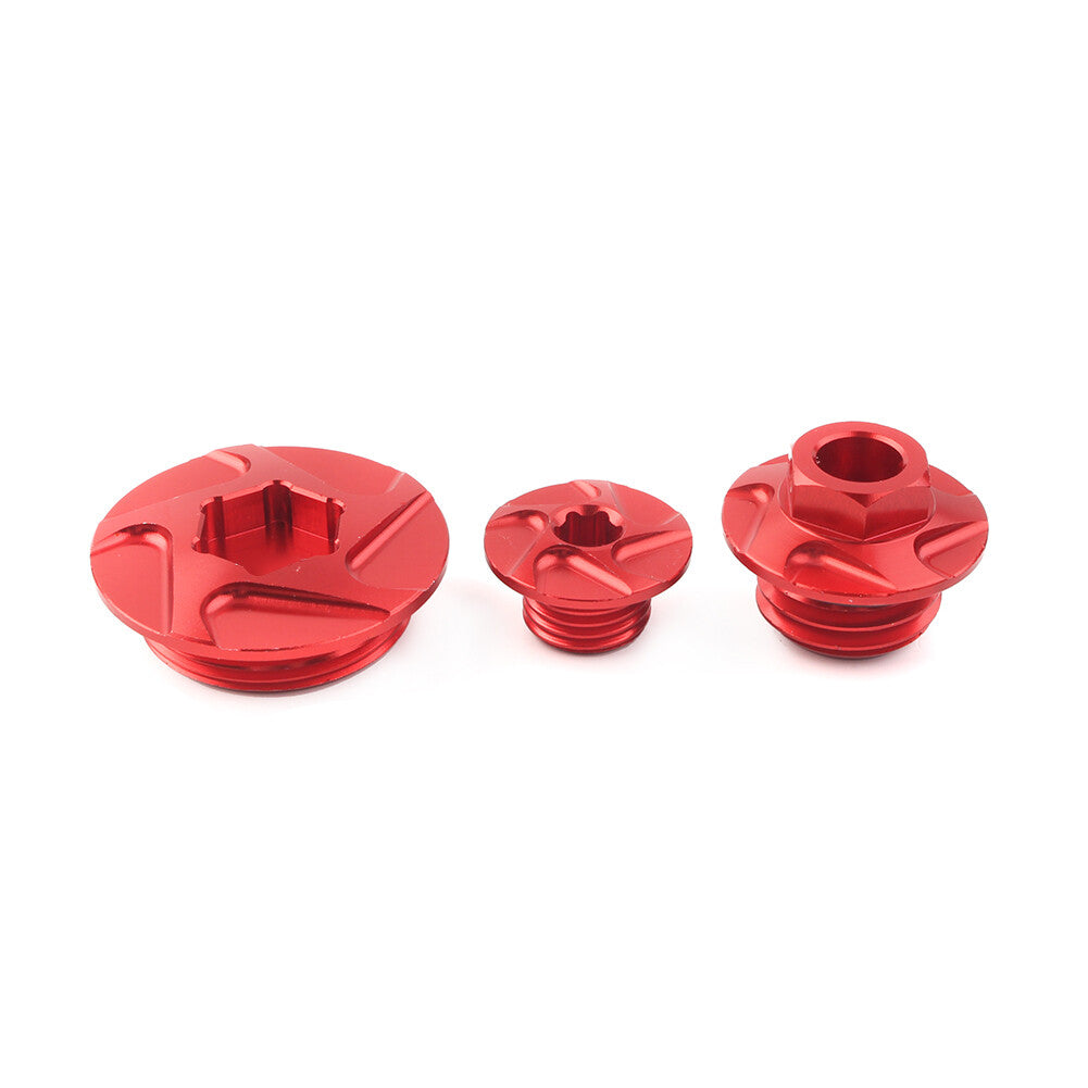 CNC Engine Timing Bolts Oil Filter Plugs Cap Set fit CRF150F CRF450R CRF450X Red Q