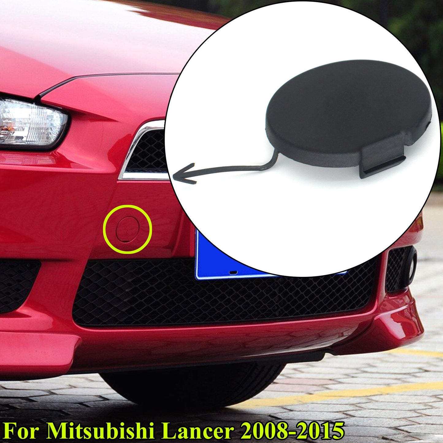 for Mitsubishi Lancer 2008-2015 Auto Tow Hook Eye Cover Car Unprimed Rear Bumper Q