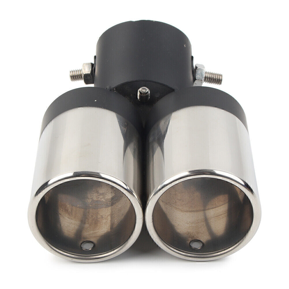 Universal Dual Car Stainless Steel Rear Exhaust Pipe Tail Muffler Tip Accessorie Q