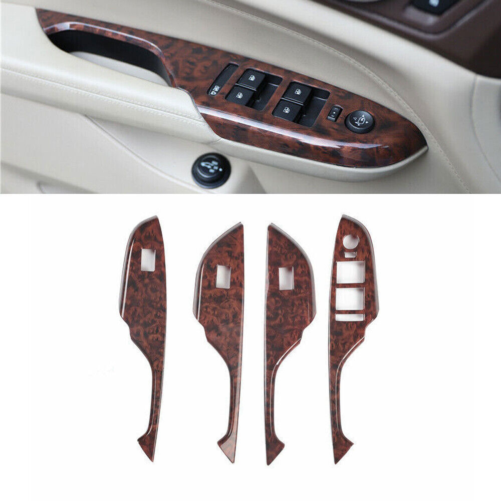 for Cadillac SRX 2010-15 Agate Wood Grain Window Lift Panel Switch Cover Trim 4P