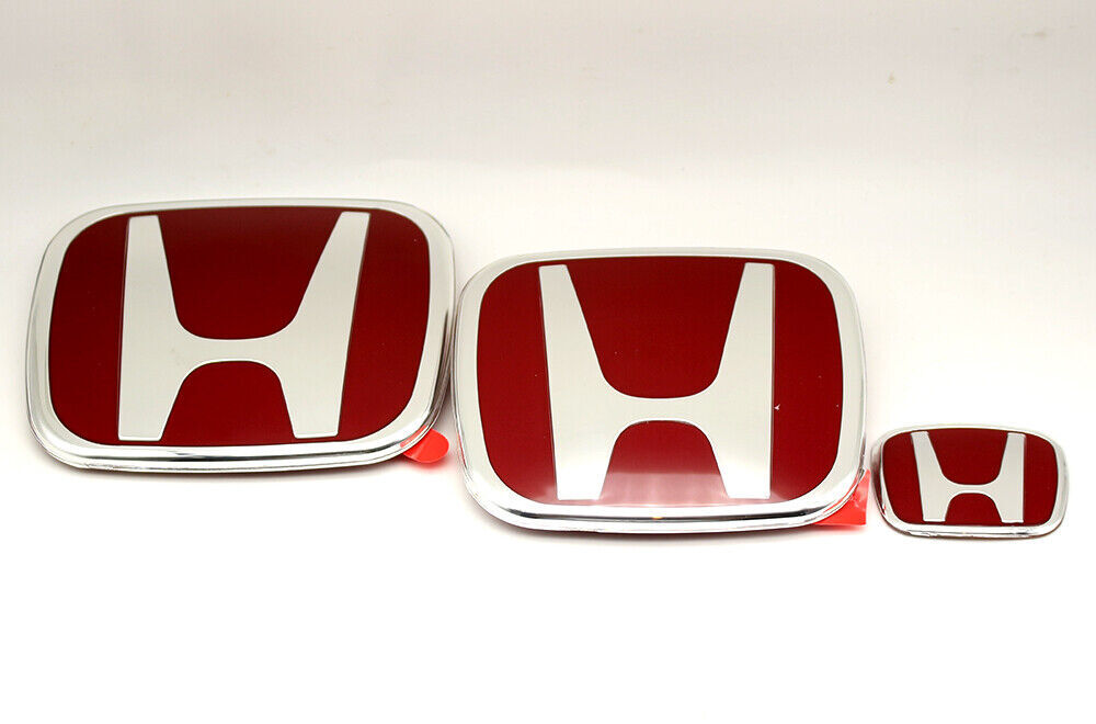 SET Front Rear Steer-Wheel Emblem For 2016-21 for CIVIC Sedan Coupe 4Dr JDM