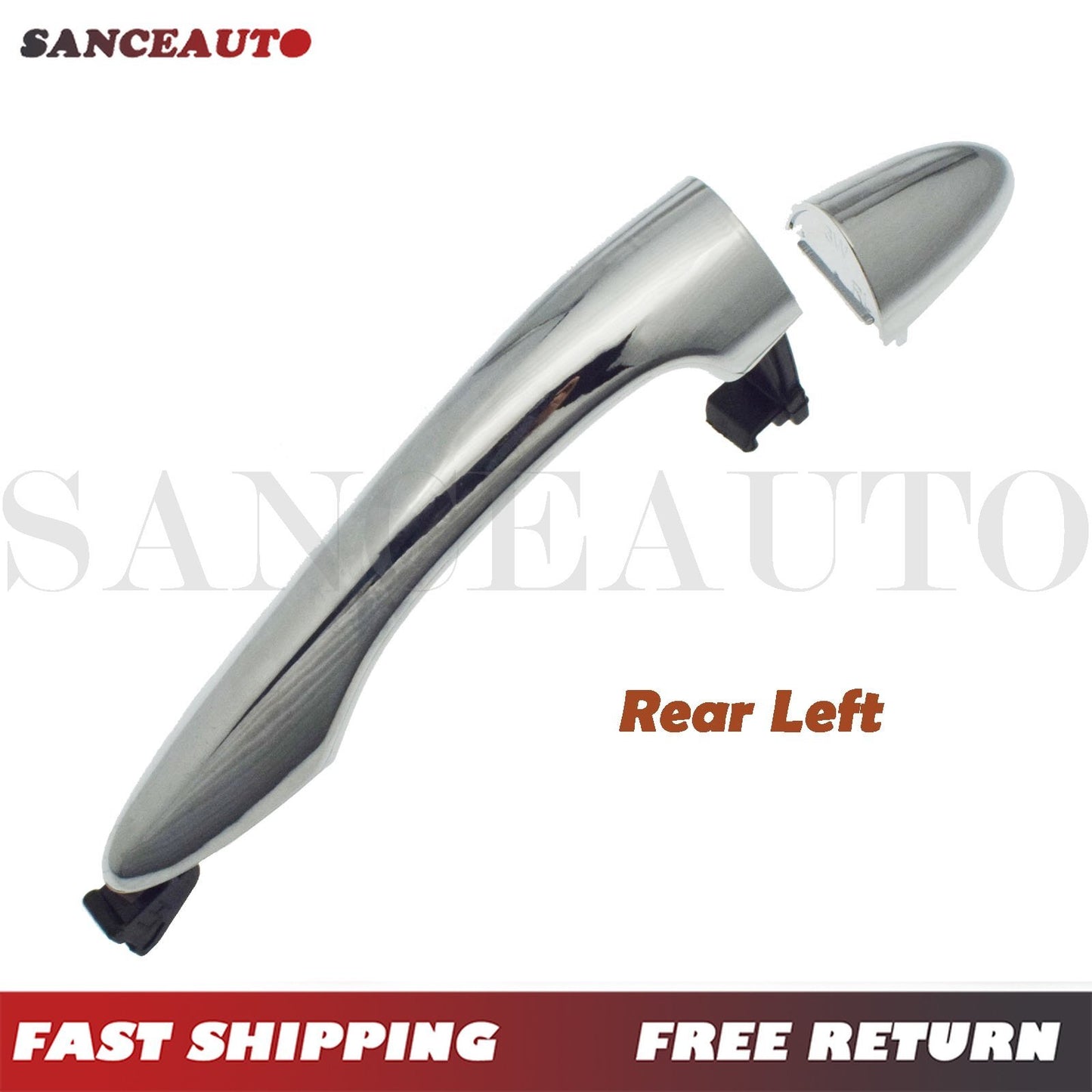 Left rear drive exterior door handle (chrome alloy) for Kia 2011 - 2016 - n