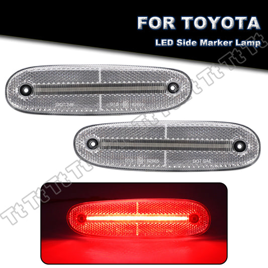 For 1993 - 98 for Supra JZA80 Red LED Rear Bumper Side Marker Lights Clear Lens - v