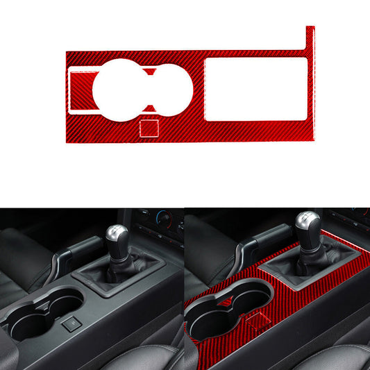 Red 5 Carbon Fiber Interior Radio Touch Screen Cover Trim For 14-17 for Fiat 500L v