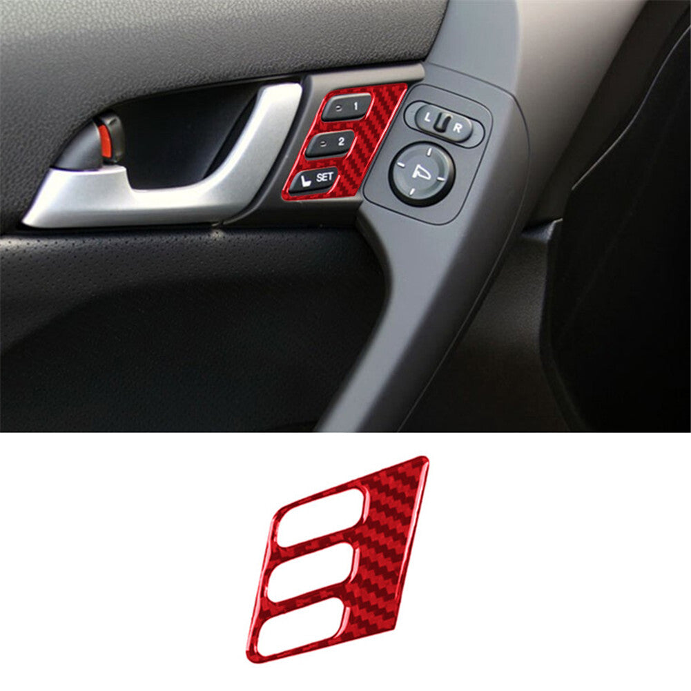 Red Carbon Fiber Interior Review Mirror Control Cover Trim for Acura TSX 2009-14