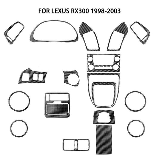 20Pcs Carbon Fiber Full Interior Kit Cover Trim for Lexus RX300 1988-2003