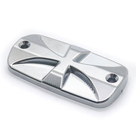 Chrome Cross Front Brake Fluid Cap for Yamaha for Kawasaki for Honda for Suzuki Cruisers Q