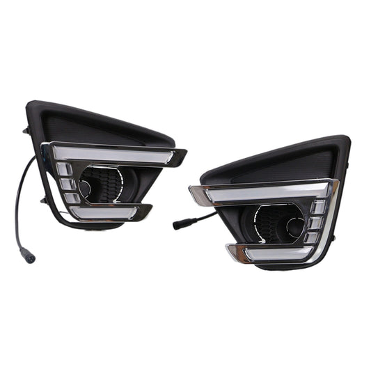 1Pair Car LED Front Daytime Running Light Fog Turn Lamp for Mazda CX-5 12-16 AT