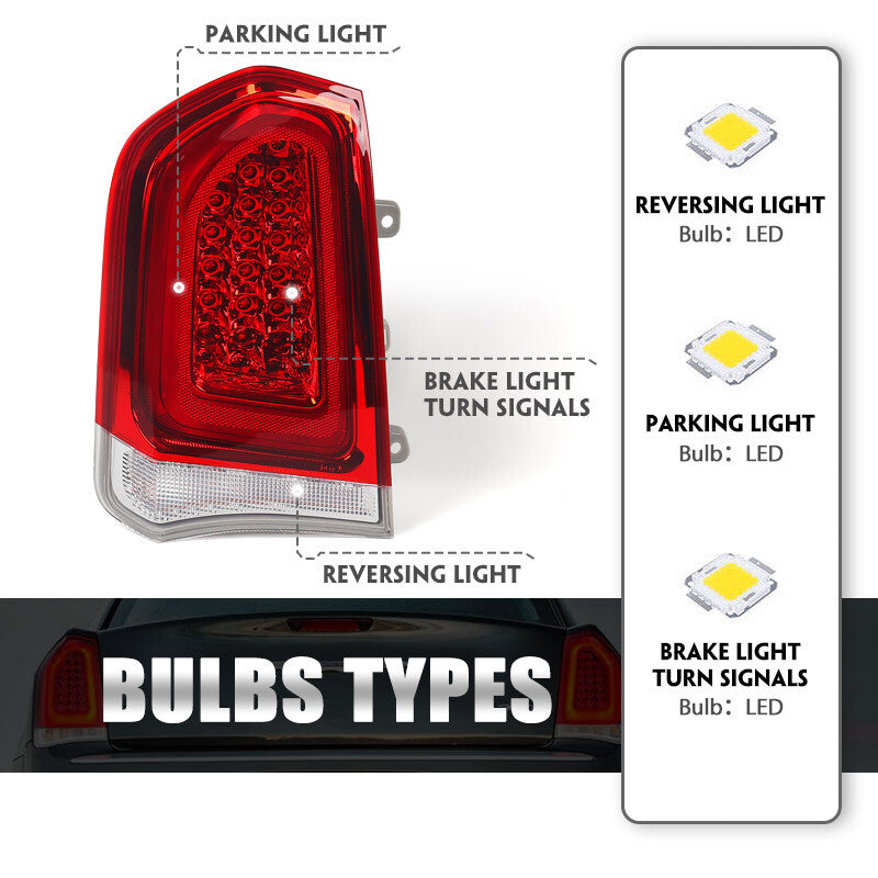 Suitable for 2015-2023 for Chrysler 300 chrome decorated full LED taillight brake light driver v
