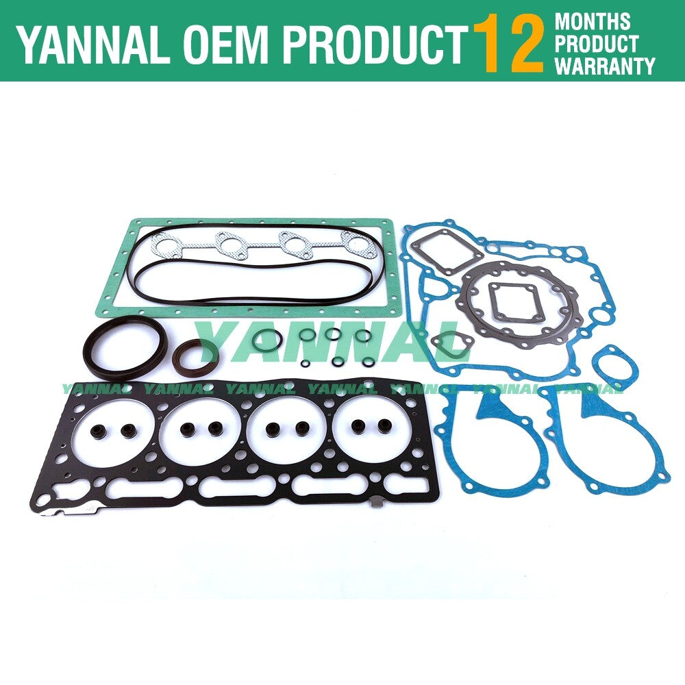 Overhaul gasket kit for V1505 excavator KX71 and KX91 excavator engine upper and lower parts kit -