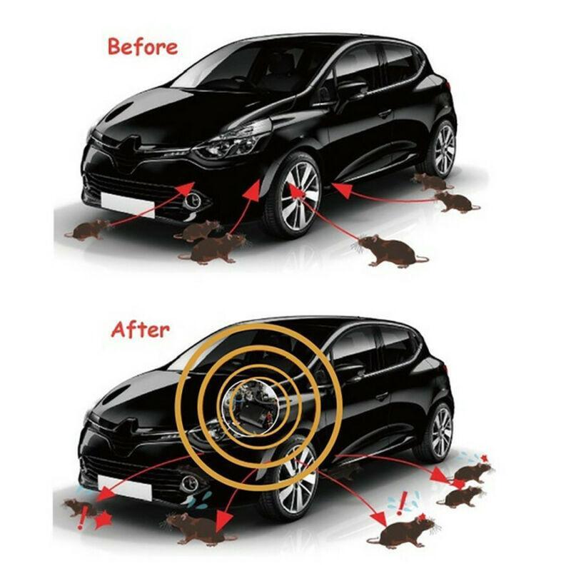 12-45kHz Ultrasonic Outdoor Vehicle Rodent and Mouse Repellent for Protecting Car Cables n