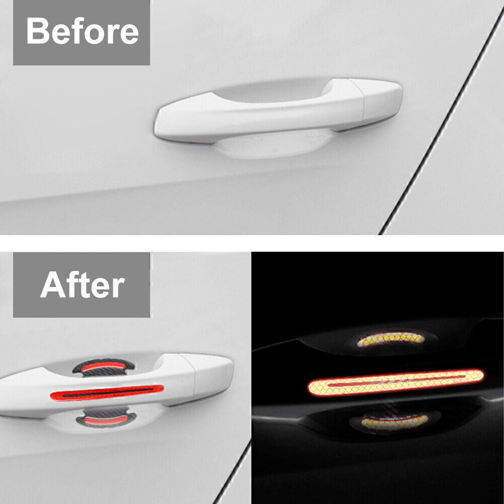Car Door Handle Reflective Universal Sticker Scratches Protection Carbon Fiber