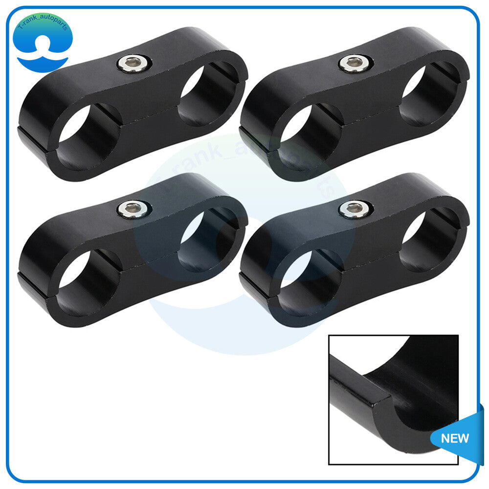 4PCS 8AN Black Hose Separator Clamp Bracket Adapter Fit For Oil Fuel Hose Line