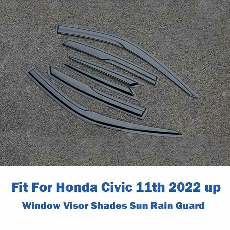 for Honda for Civic 11th 2022 2023 Black Side Window Visor Vent Shade Sun Rain Guard