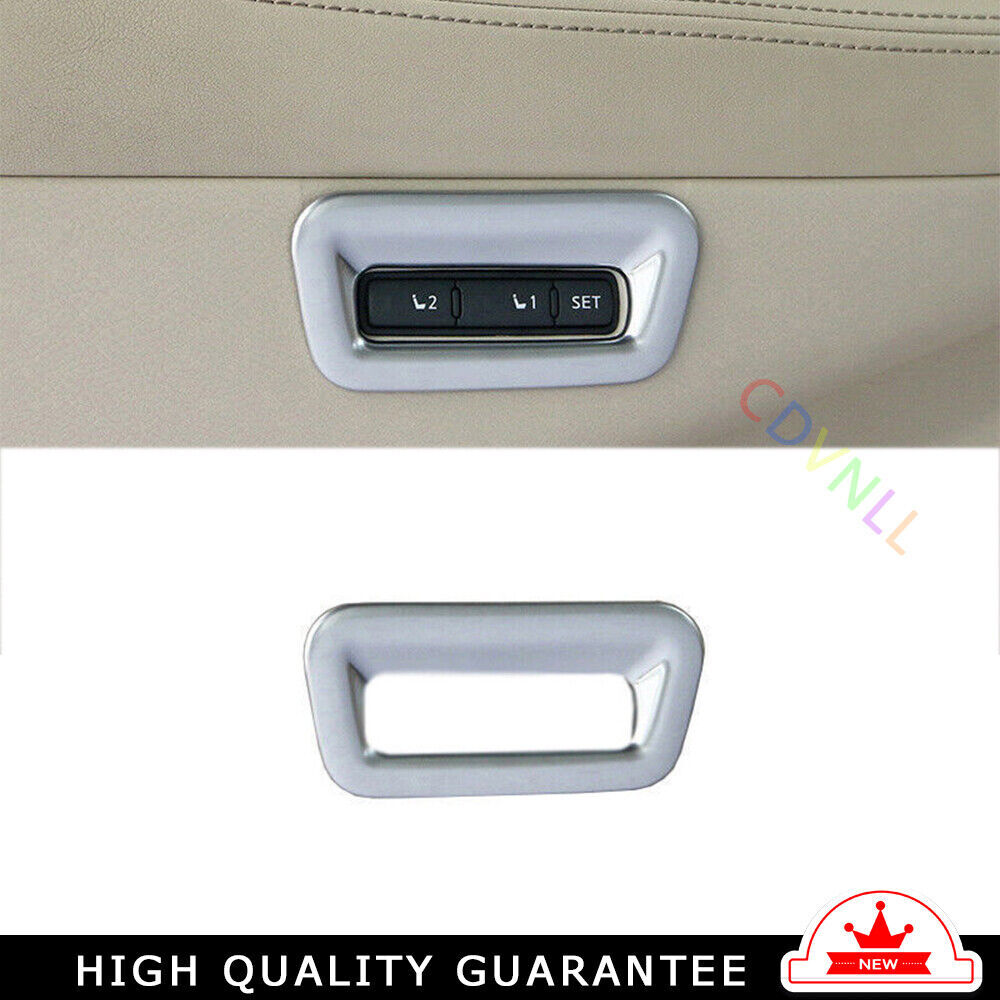 for Seat Memory Button Frame Cover Trim Fit for Nissan Murano 2015-2021 Silver Matte
