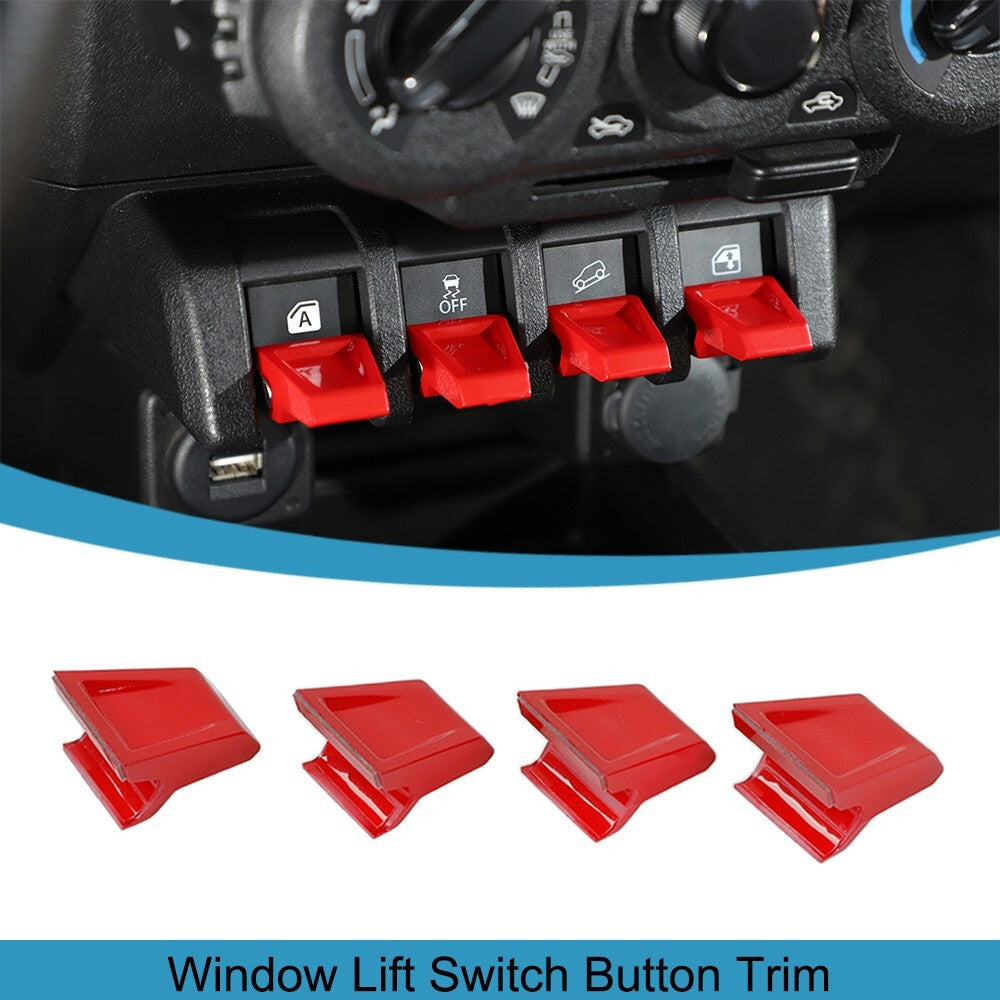Red Window Lift Button Extension Switch Cover Trim for Suzuki for Jimny 2019-2023