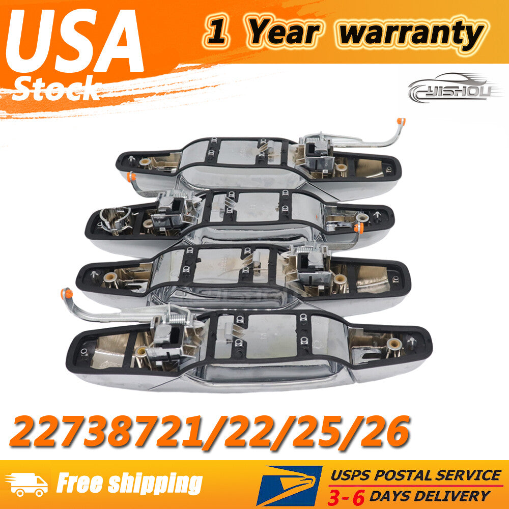 (4) Chrome front and rear door handles are suitable for 07-13 for Chevrolet Tahoe for GMC for Yukon for Sierra Denali