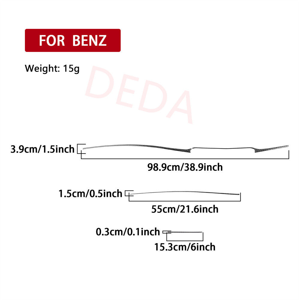 for Benz S Class W222 13-20RHD Dashboard Central Control Panel Trim Carbon Fiber