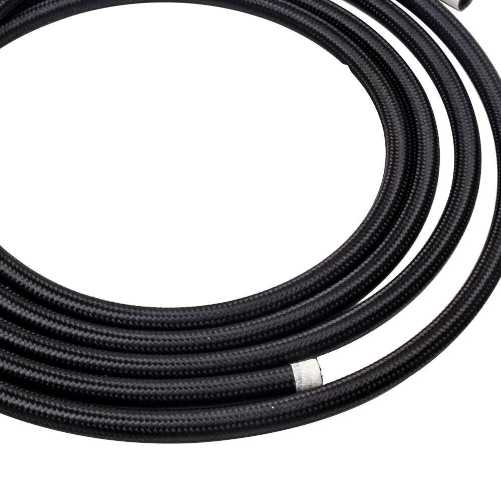 10AN Black Nylon E85 CPE Fuel Gas Oil Line 33FT 20PCS Fittings Hose Kit Black