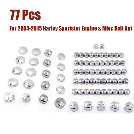 77-piece chrome hat dress kit for Harley Sportster engines and miscellaneous bolts and nuts 04-15- n