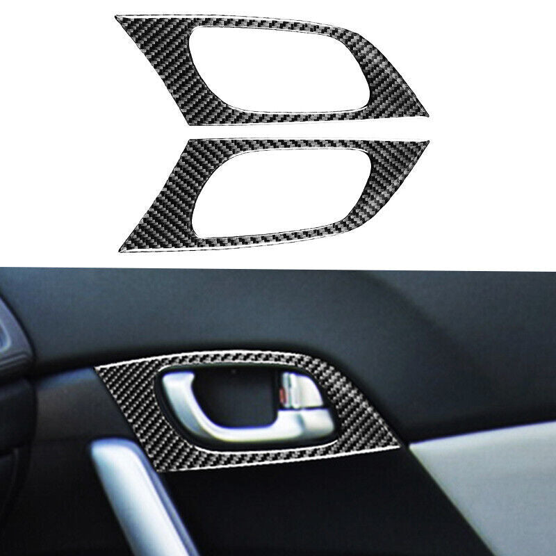 Real Carbon Fiber Car Interior Door Handle Cover Trim For 12-15 for Honda for Civic 9th
